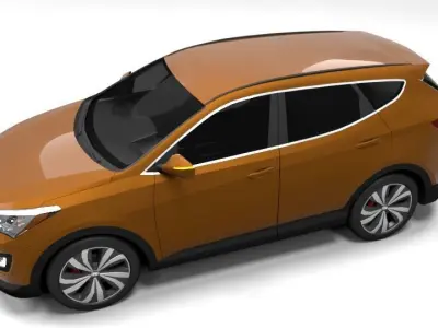 HYUNDAI SANTAFE 2016 LOWPOLY Low-poly 3D model