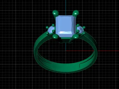 STL 3DM Print Ready Women Diamond Ring Lightweight Printable  3D print model 157
