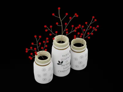 Christmas Jars Low-poly 3D model