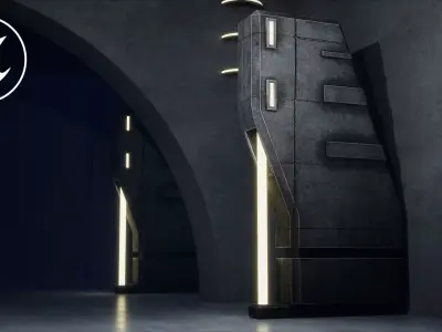 Lighting for Sci Fi Brutal Locations Low-poly 3D model