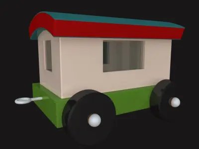 Cartoony Toy Train 3D model