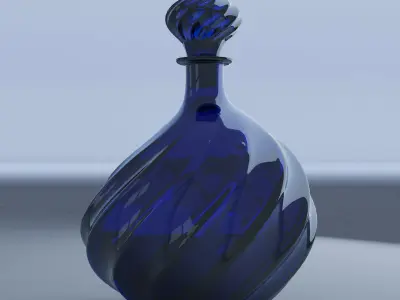 Glass Decanter Blue 3D model