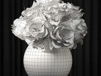 Lisianthus centerpiece 3D model