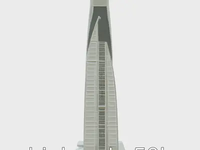 Futuristic Skyscraper Architectural Design Low-poly 3D model