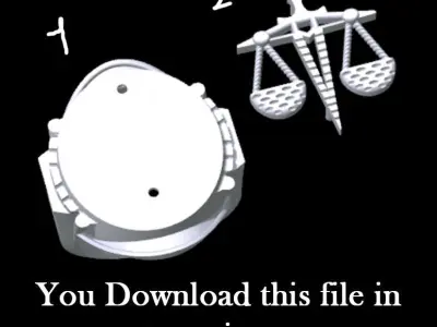 Scale Justice Ring 3D print model