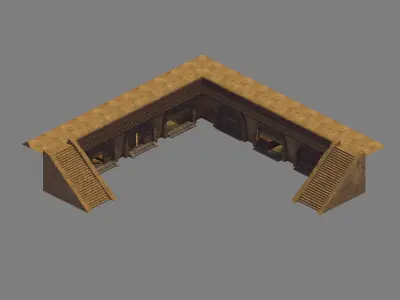 Game Mountain Building - Cave Dwelling - Stairs 3D model