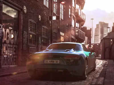 Audi R8 Spyder GameReady Low-poly 3D model