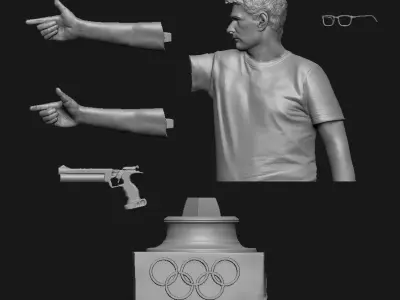 Yusuf Dikec Turkish sport shooter Olympics 2024 Turkey hitman 3D print model