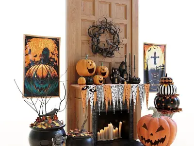 Halloween decor set 3D model
