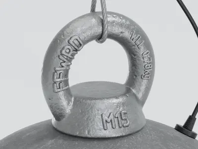 Old Vintage Industrial Light Fixture 3D model