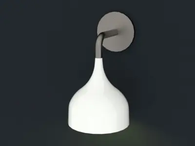 wall downlighter 14cm dia shade Low-poly 3D model