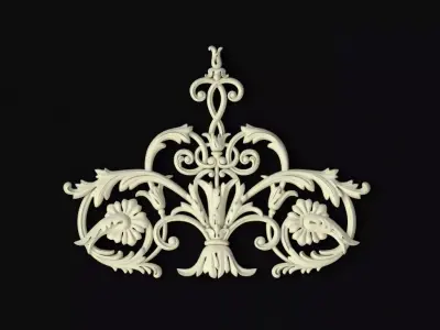 Central decor ornament for furniture 3D model 800