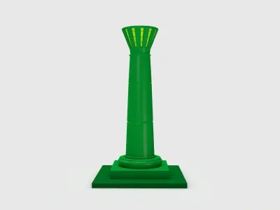 Pillar 2 column Low-poly 3D model