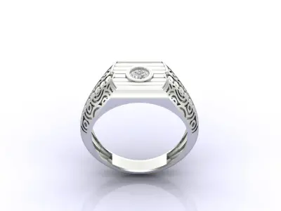 Print Ready STL 3DM  Gents Rings Diamond Men Ring  3D print model 28