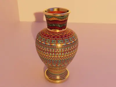 Medieval Flower Vase 4 Low-poly 3D model