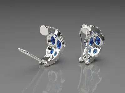 luxury diamond earring je0006 3D print model