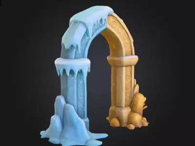 Dual Element Archway Low-poly 3D model