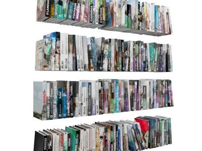 Books 150 pieces 1-2-1 Low-poly 3D model