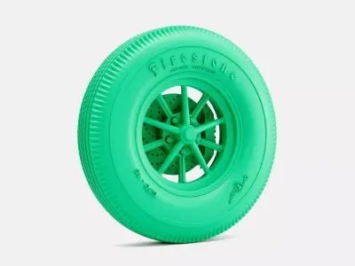 15x4 ET Gasser Wheel Firestone 670 15 Tire 3D print model