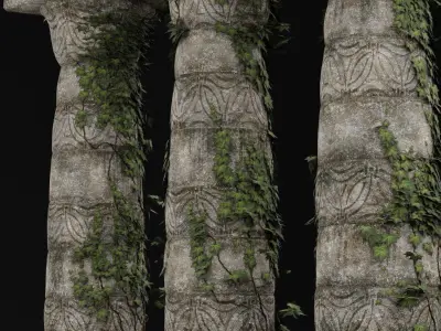 Greek Column Ivy 3D model
