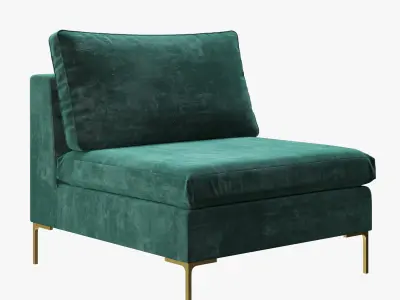 Slub Velvet Edlyn Chair by Anthropologie 3D model