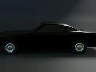 Black Classic retro car 3D model