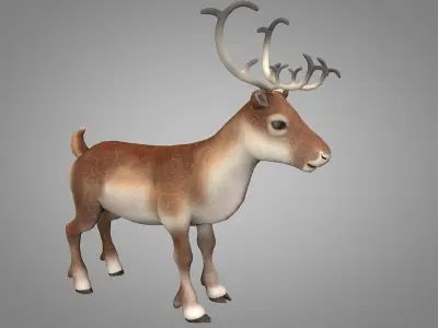 Reindeer or Christmas Deer Low-poly 3D model