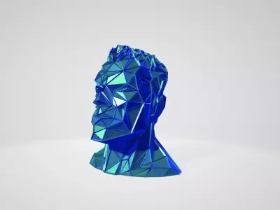 Terminator bust WIREFRAME VORONOI WIREMESH MESH 3D print model