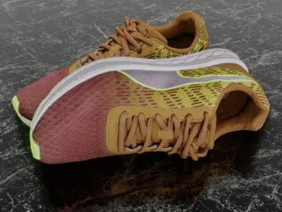 PUMA 3D SHOES - YELLOW Low-poly 3D model