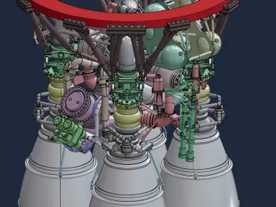 Russian rocket engine RD-171 3D print model
