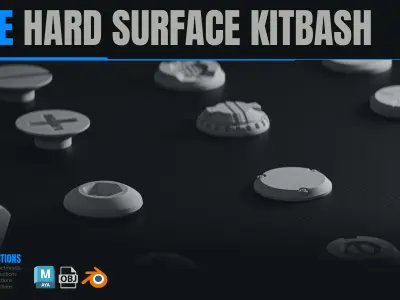 Nuts Screws and Sci-fi Shapes Kitbash  Free 3D model