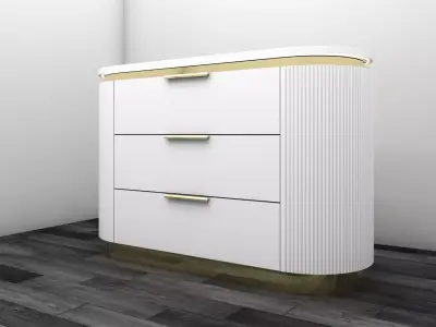 Modern Luxury Drawer Cabinet Gold And Copper Variants 3D Model Low-poly 3D model
