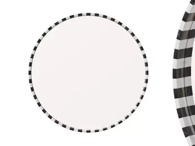 Round Black and White Marble Mirror By Global Views 3D model
