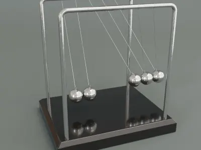Newtons Cradle Low-poly 3D model