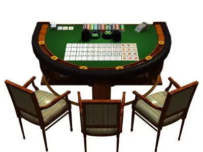 Casino Table Low-poly 3D model