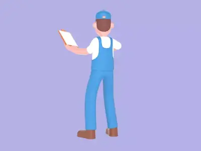 Stylized 3D Angry Mechanic Character - Cartoon Worker 3D model