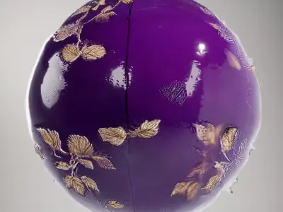 Velvet Fabric Gold Leaf Embroidered Texture