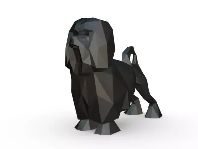 lion bichon low poly 3D print model