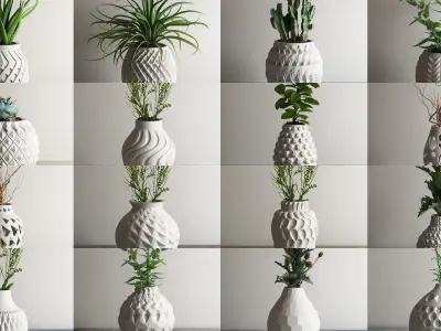 74 huge pot  vase collection 3d print model a01