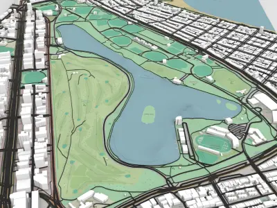 The Albert Park Circuit Melbourne Australia 3D model