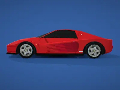 Ferrari Testarossa PS1 Style Low-poly 3D model