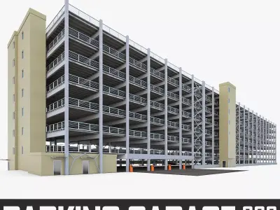 Multistory Parking Garage 01  Low-poly 3D model