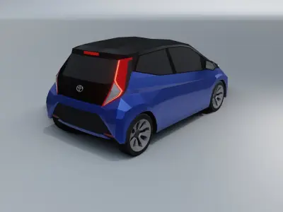 Toyota Aygo lowpoly 3D model Low-poly 3D model