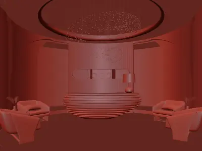 Modern reception lobby 3D model