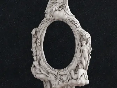 Picture frame woman baby 3D print model