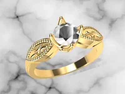 Engagement ring Free 3D print model 3
