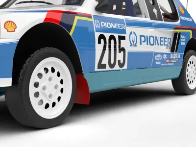 Peugeot 205 T16 Grand Raid Paris Dakar 1988 3d model 3D model