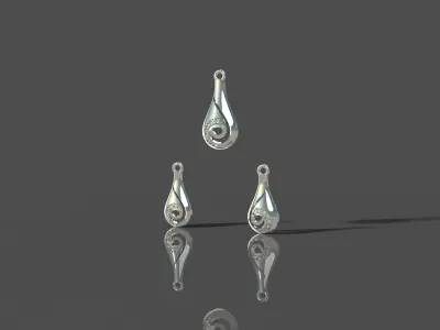 Swirl Drop Jewellery Set 3D print model
