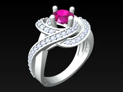Diamond Ring - Womens Rings - N198 3D print model