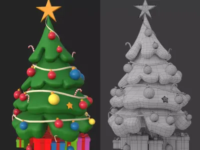 Christmas Tree Cartoon 3D model